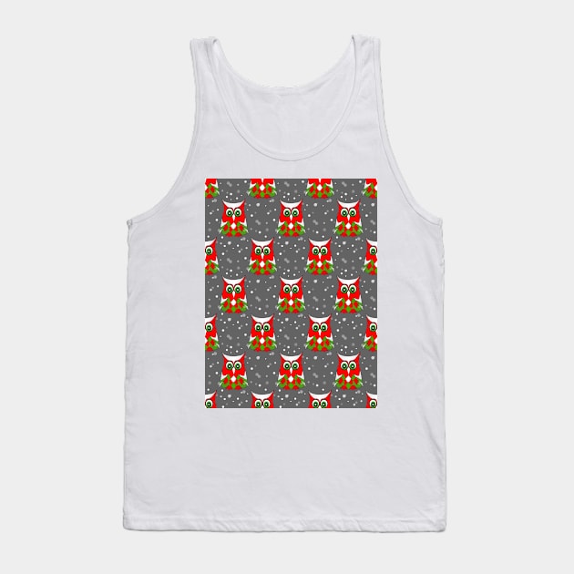 CHRISTMAS Owl Pattern Tank Top by SartorisArt1